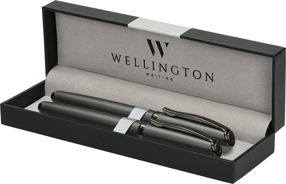 240274-EC Set pisaći Wellington Aurora sivi roler + nalivpero u kutijici
