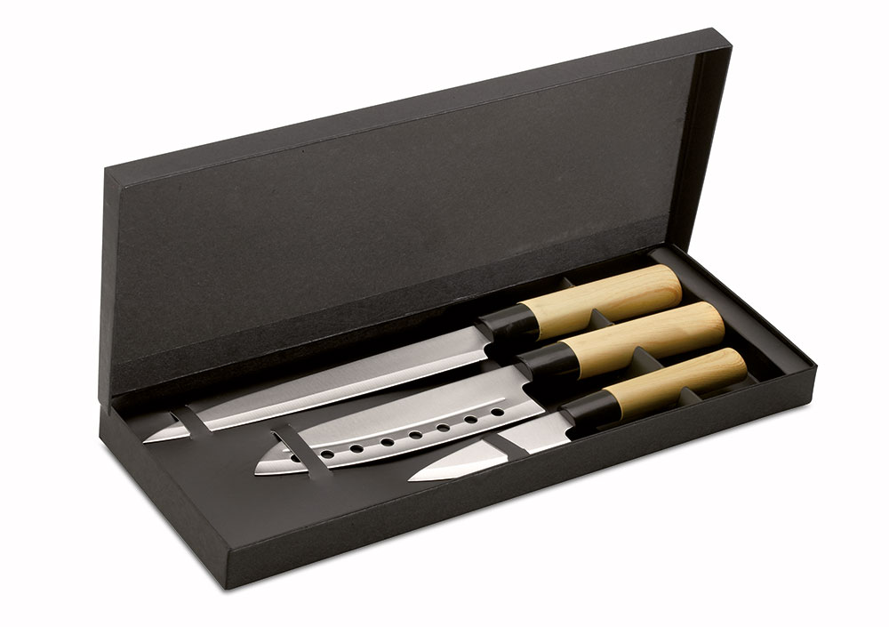 240451-EC Set japanskih noževa TAKI 3 noža u poklon kutiji 37x14x2,8 cm