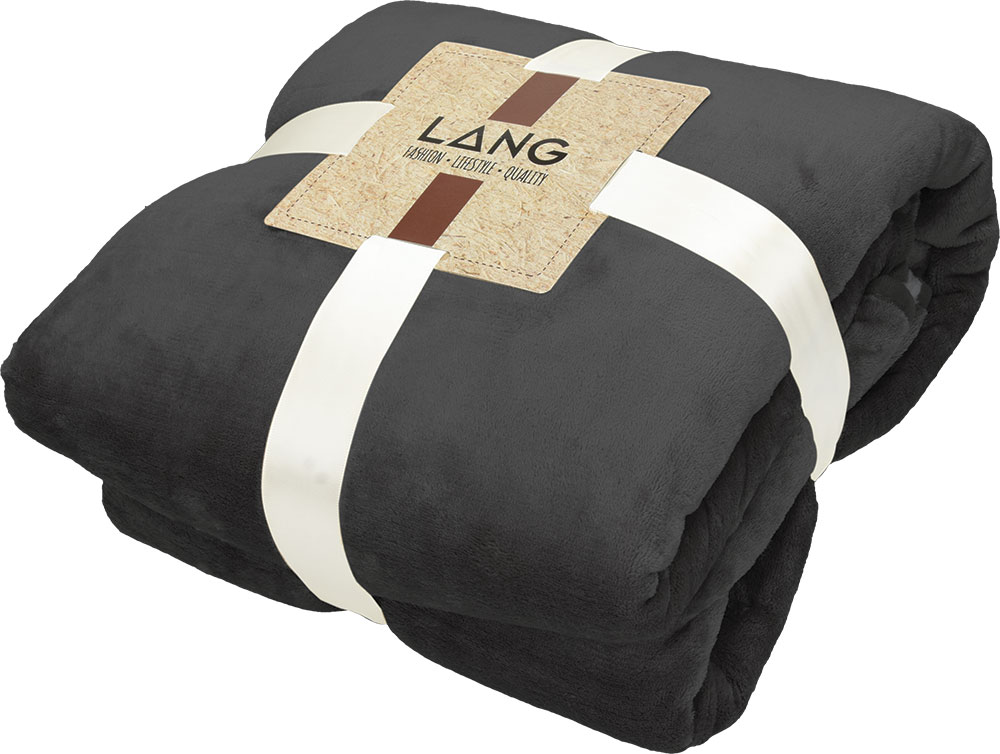 240466-EC Deka od flisa i flanela Sherpa, tamno siva 130x180g, 380g/m2