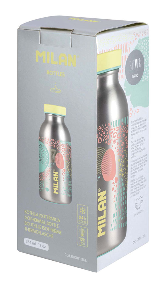 240952-EC Boca za vodu MILAN Silver 354ml, isotermalna, nehrđajući čelik P12