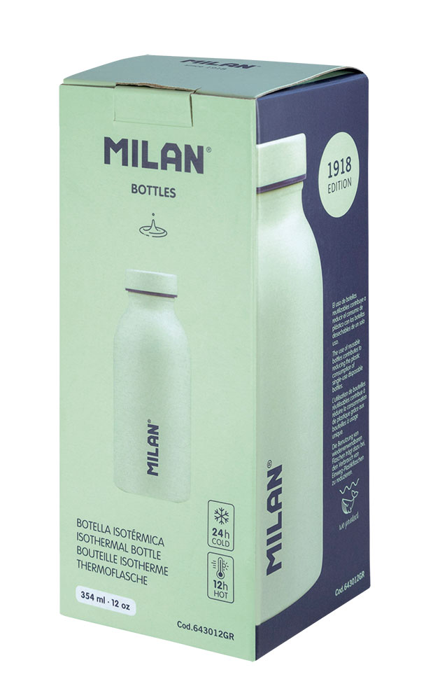 240955-EC Boca za vodu MILAN Serija 1918 sv.zelena 354ml,isotermalna, nehrđajući čelik P12