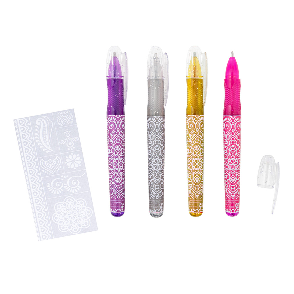 241233-EC Gel pen glitter Tattoo 4/1 FESTIVAL FEELINGS P12/48 Netto