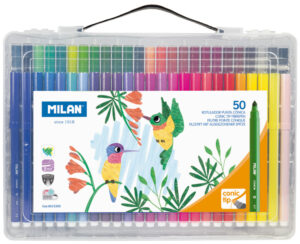 241323-EC Flomasteri 50/1 MILAN konusni vrh perivi plast.kofer P12