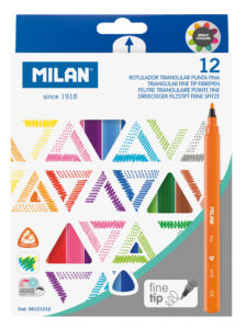 241324-EC Flomasteri 12/1 MILAN tanki vrh trokutasti perivi karton bls P12/72