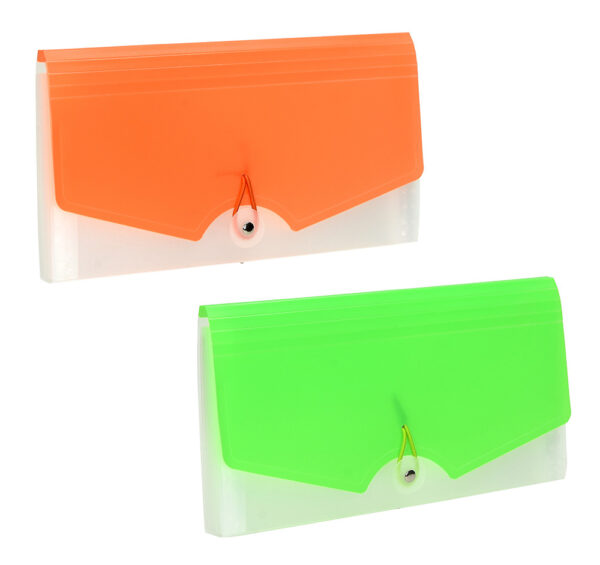 241360-EC Mapa za račune pvc B6 12 preg. 25,5x13,5 cm sort boja 20394 P48