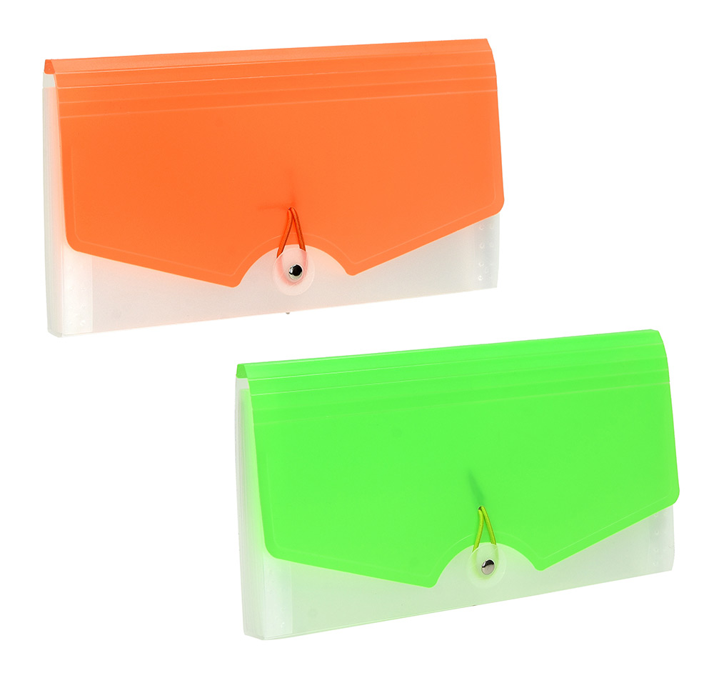 241360-EC Mapa za račune pvc B6 12 preg. 25,5x13,5 cm sort boja 20394 P48