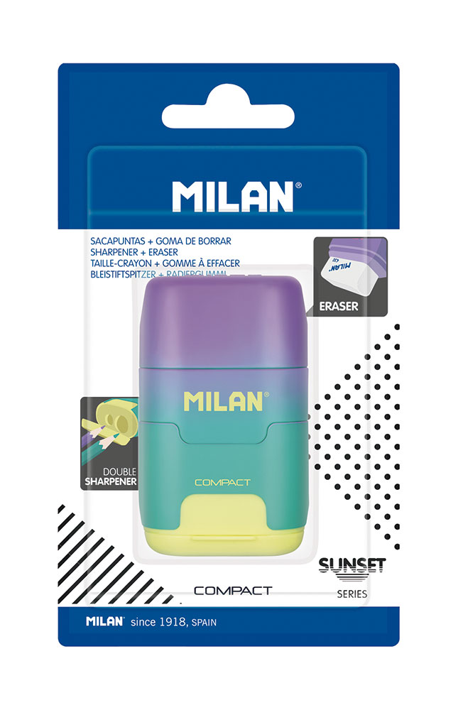 241372-EC Gumica+šiljilo MILAN Compact Sunset tirkizno-žuta bls P12