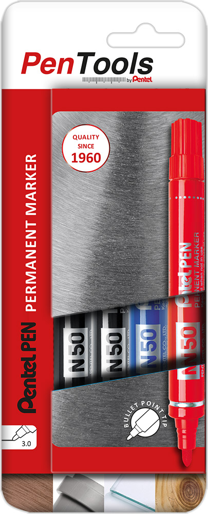 241773-EC Marker perm. PENTEL PENTOOLS N50 4/1 (2crna, plavi, crveni) okrugli vrh bls P12