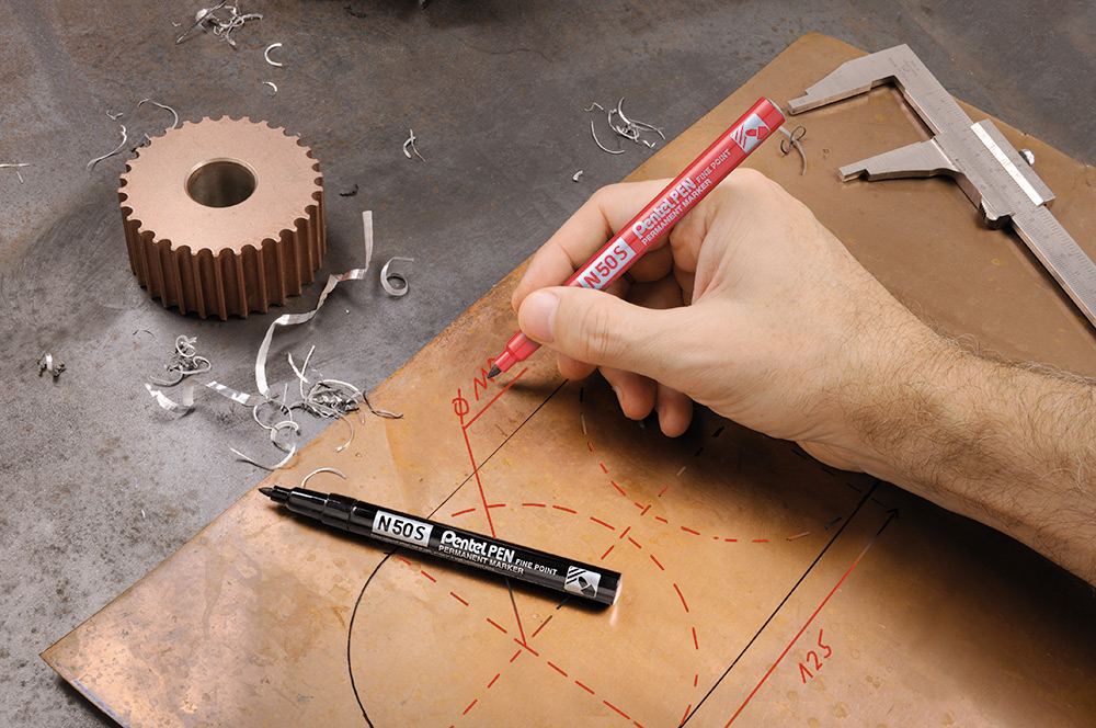 241775-EC Marker perm. PENTEL PENTOOLS N50S 4/1 (2crna, plavi, crveni) okrugli vrh bls P12