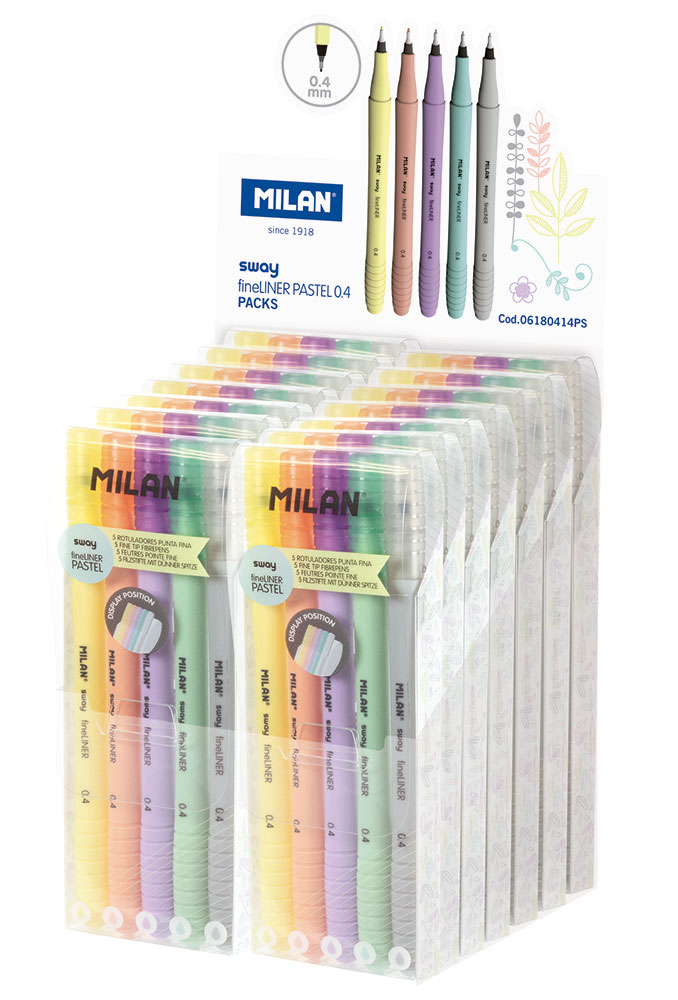 241855-EC Flomaster fineliner MILAN 0,4 SWAY set 5 pastelnih boja P14/252