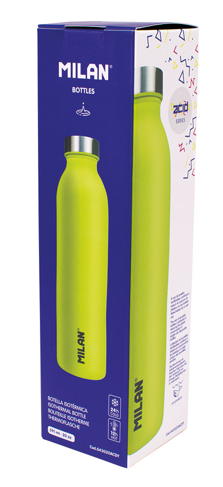 241884-EC Boca za vodu MILAN Acid 591ml, isotermalna, nehrđajući čelik žuta P12