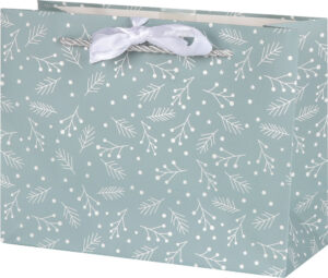 242215-EC Vrećica M božićna ekskluziv horiz UV mašna 23x10x18 cm 77666 P12/240