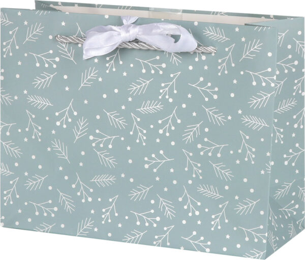 242215-EC Vrećica M božićna ekskluziv horiz UV mašna 23x10x18 cm 77666 P12/240