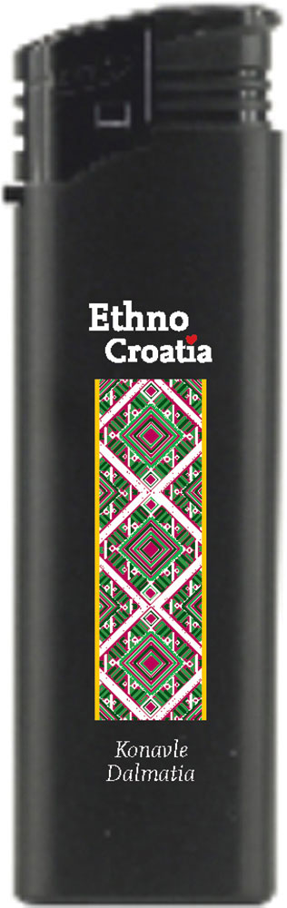 242393-EC Upaljač ATOMIC F2 Ethno Croatia Konavle crni