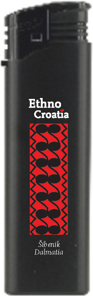 242401-EC Upaljač ATOMIC F2 Ethno Croatia Šibenik crni