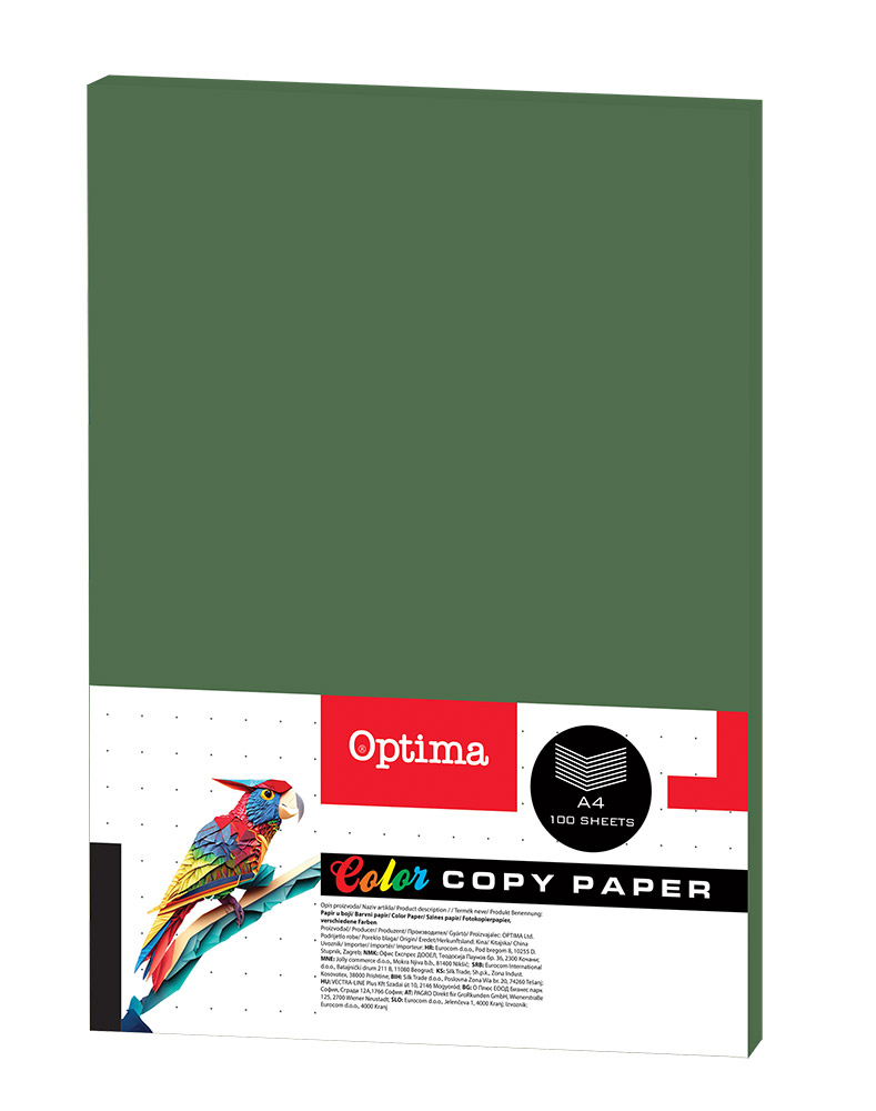 242701-EC Papir fotok. OPTIMA A4 intenziv DEEP GREEN 80gr. 100/1 UC402 P22