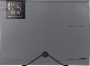 242973-EC Mapa harmonika PVC A4 12 preg. OPTIMA Office siva 120392 P12/48