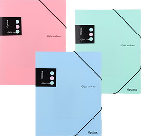 242981-EC Fascikl pvc s gumicom A4 OPTIMA Pastel sort.boje 120383 P12/120