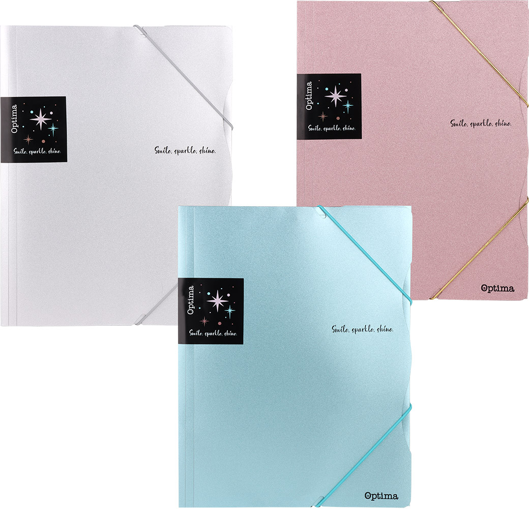 242984-EC Fascikl pvc s gumicom A4 OPTIMA Glitter sort.boje 120374 P12/120