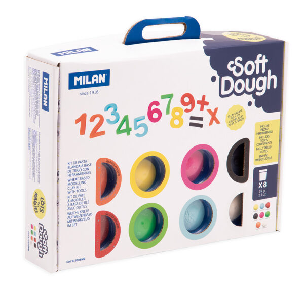 243139-EC Plastelin MILAN Soft Dough Lots of Numbers set 8 boja X 59g P6