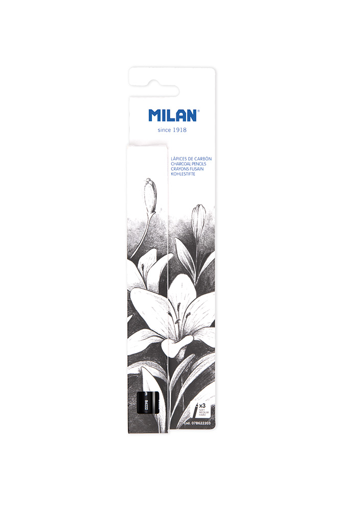 243142-EC Ugljen za crtanje u olovci MILAN 4mm, 3 kom - različite tvrdoće P12/144