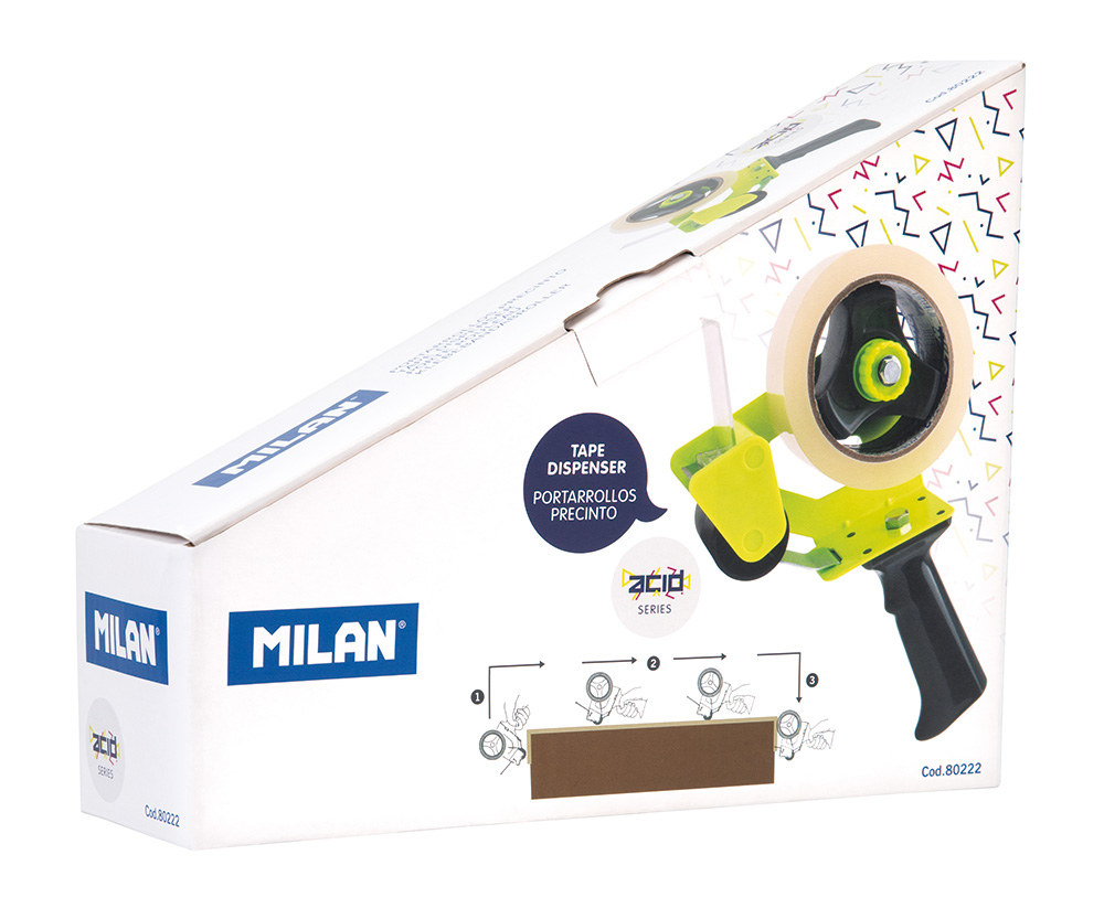 243143-EC Stalak za selotape MILAN 66mm sa adapterom 25 i 75mm Acid žuti P10