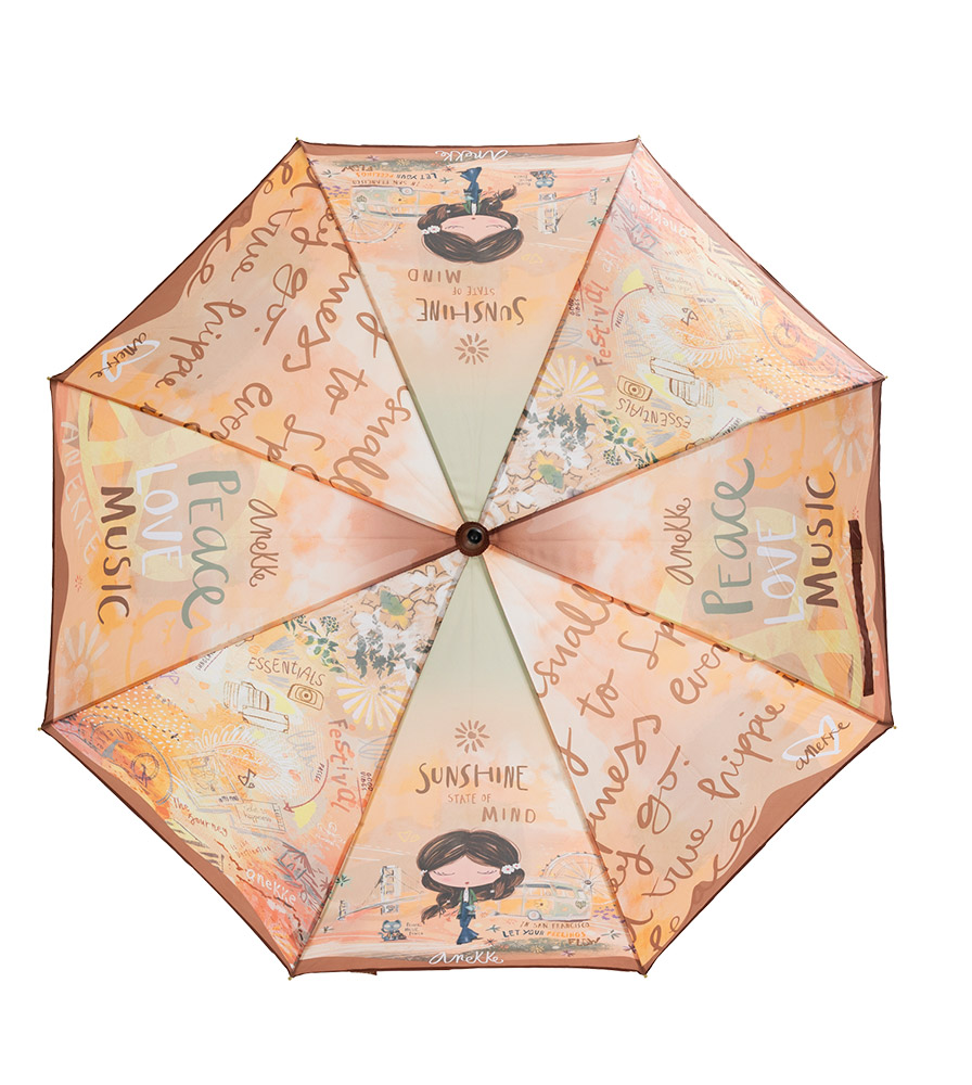 243712-EC Kišobran fashion ANEKKE SSFW24 Peace&Love dugi 38483-202 P3