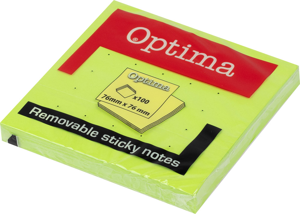 244758-EC Blok samoljepivi 76x76 neon zeleni OPTIMA 100L P12/216