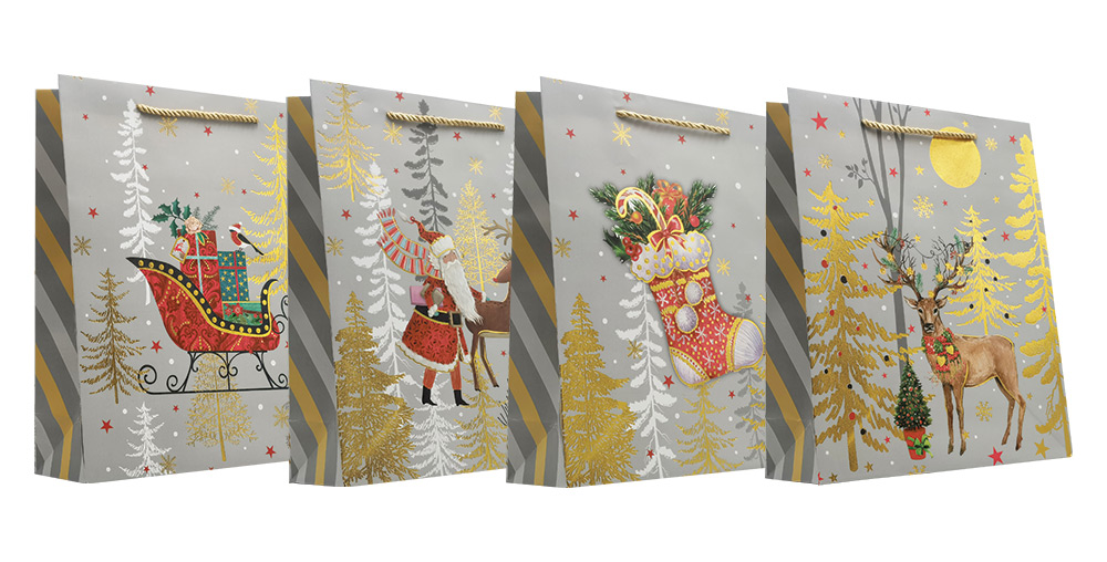 244991-EC Vrećica L exclusive Božić hot stamp folija 26x32x10 71653 P12/180