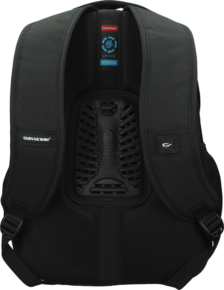 245281-EC Ruksak poslovni SUISSEWIN za prijenosno računalo crni 15 inča, 33x18x47