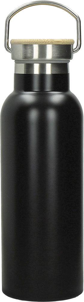 245286-EC Boca za vodu metalna Hugo 500ml crna od nehrđajućeg čelika