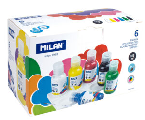 245318-EC Tempera set 6 boja X 125ml MILAN sa kistom i paletom za miješanje boja P12