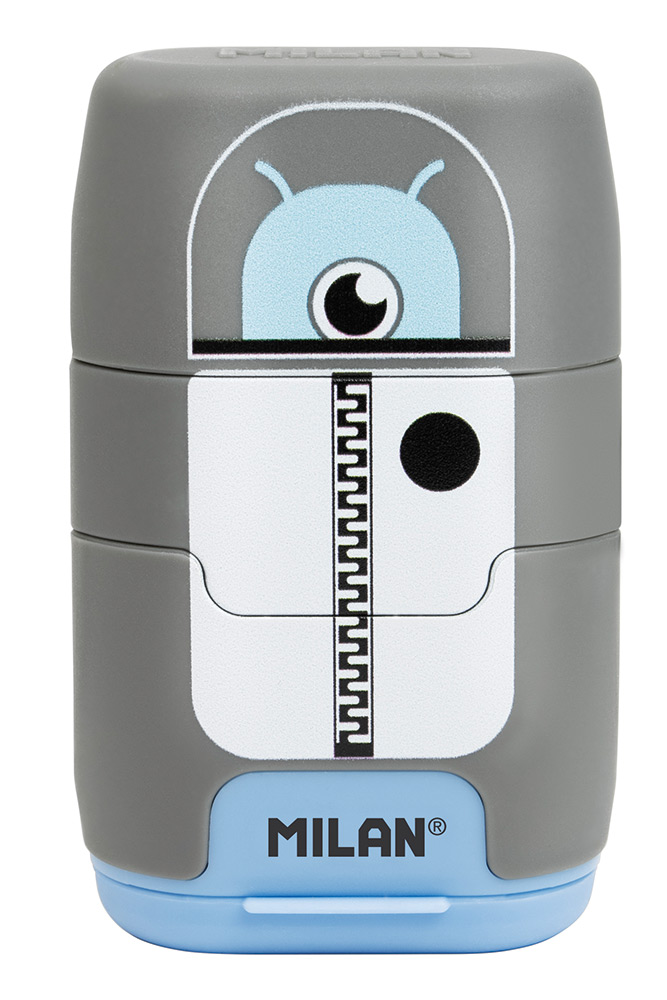 245821-EC Gumica+šiljilo dvostruko MILAN Compact Aliens sort display P16/128