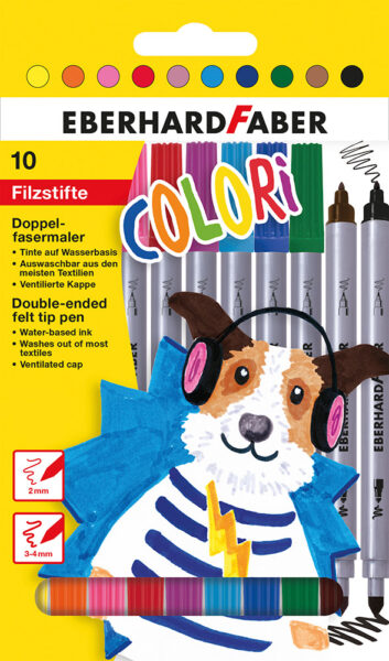 246288-EC Flomasteri 10/1 EBERHARD FABER Colori dvostrani P10/50