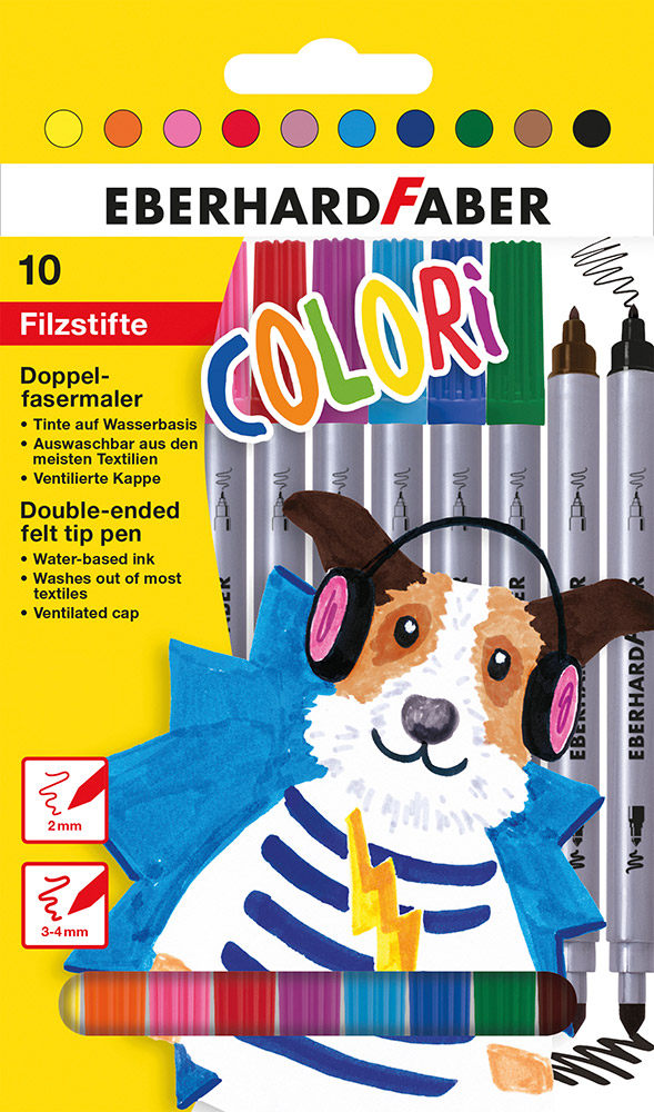 246288-EC Flomasteri 10/1 EBERHARD FABER Colori dvostrani P10/50