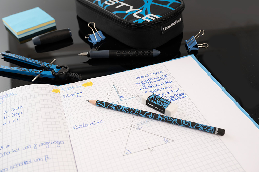 246290-EC Set ol.graf. x3HB + gumica neon plava EBERHARD FABER bls P10/200