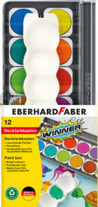 246300-EC Boje vodene 12/1 s paletom + opaque bijela tempera EBERHARD FABER Winner P6/90