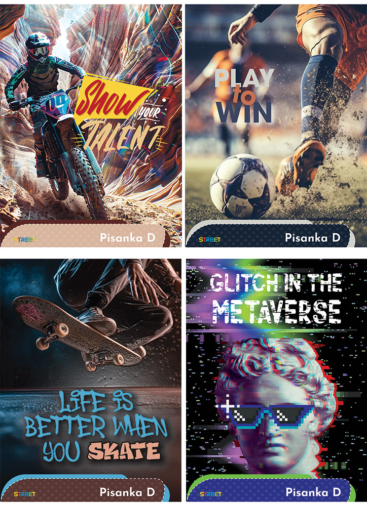 232112-EC Bilježnica Pisanka D STREET GOLD MIX DEČKI  P10/60