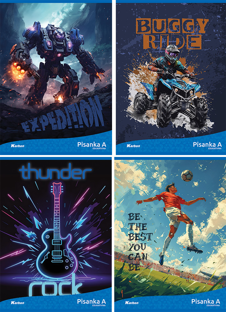 237963-EC Bilježnica Pisanka A KARBON MIX DEČKI  P20/160