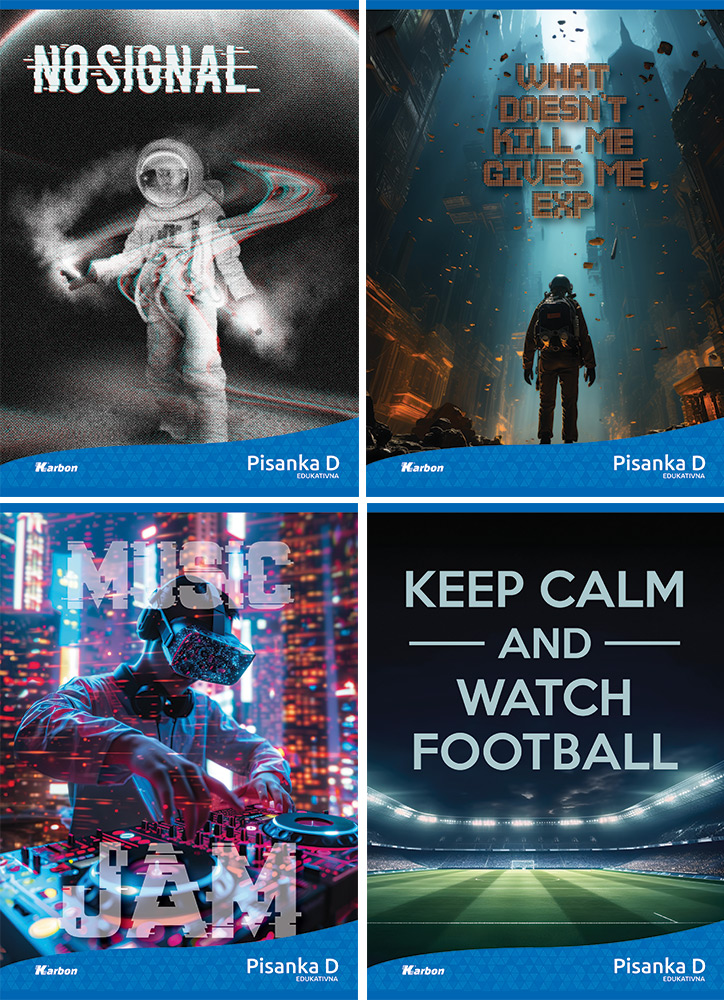 237966-EC Bilježnica Pisanka D KARBON MIX DEČKI  P10/60